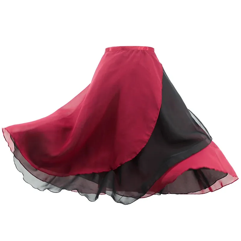 Adults Long Chiffon Ballet Skirt Lyrical Soft Dress Dance Costumes