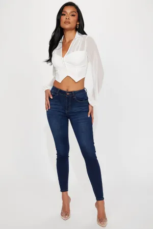 All For You Mid Rise Skinny Jean - Dark Wash