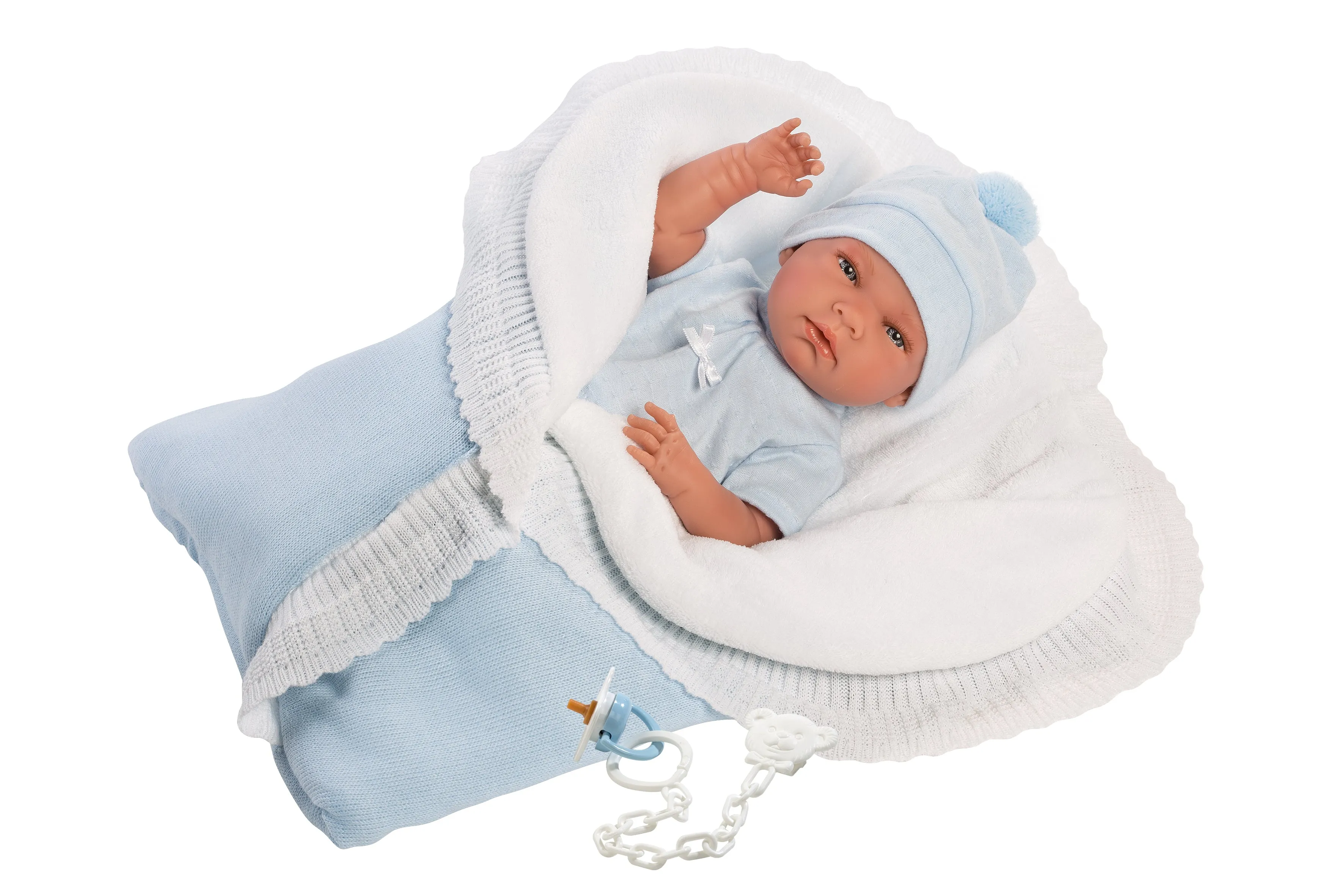 Anatomically Correct Baby Doll With Reversible Blanket | 15.7" | Lucas