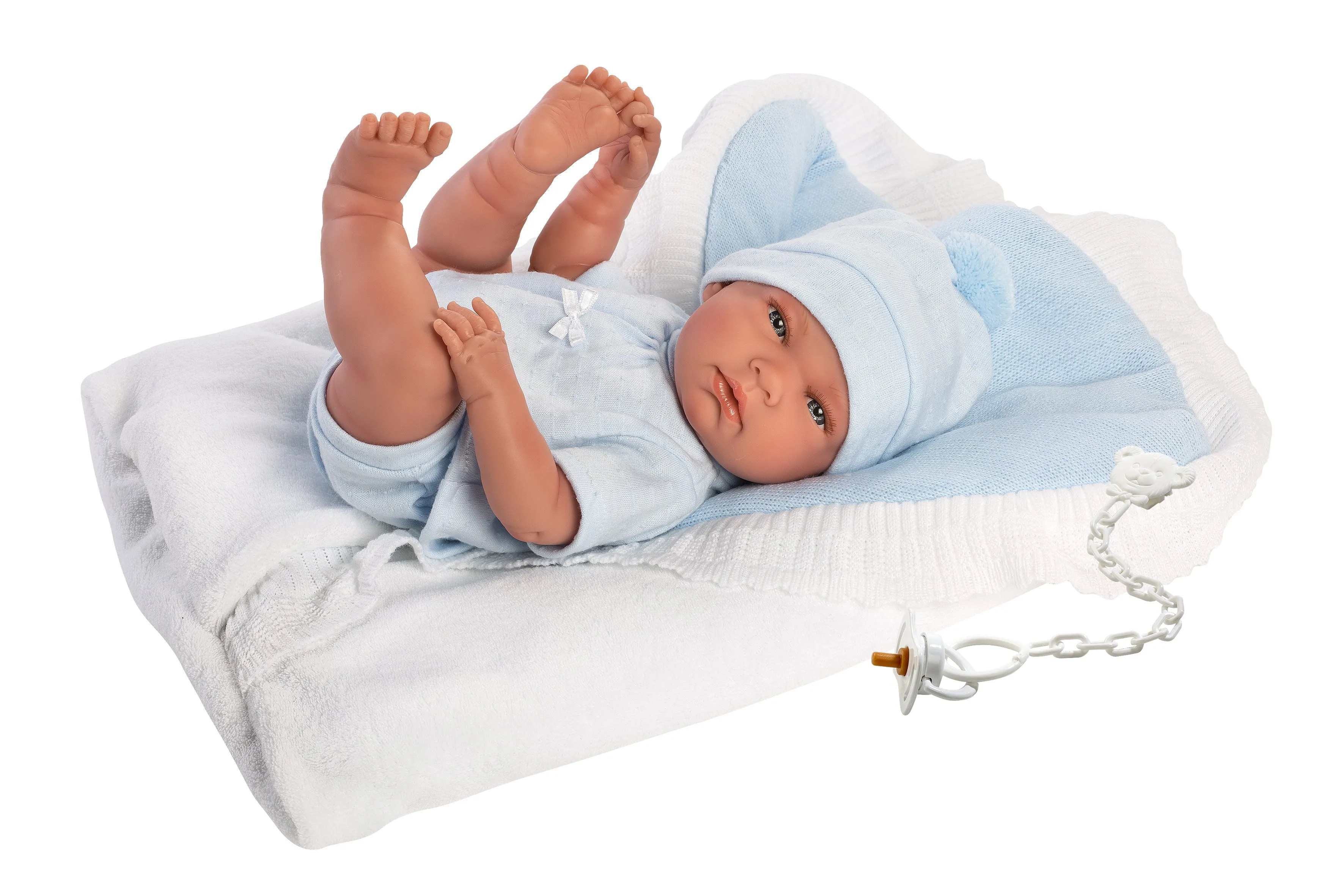 Anatomically Correct Baby Doll With Reversible Blanket | 15.7" | Lucas