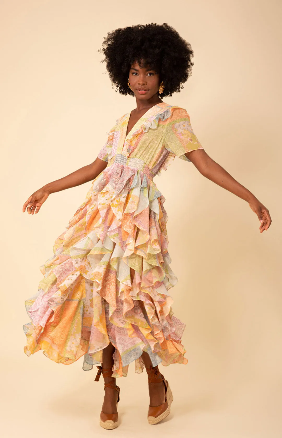 Aspen Ruffle Chiffon Dress