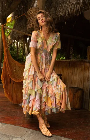 Aspen Ruffle Chiffon Dress