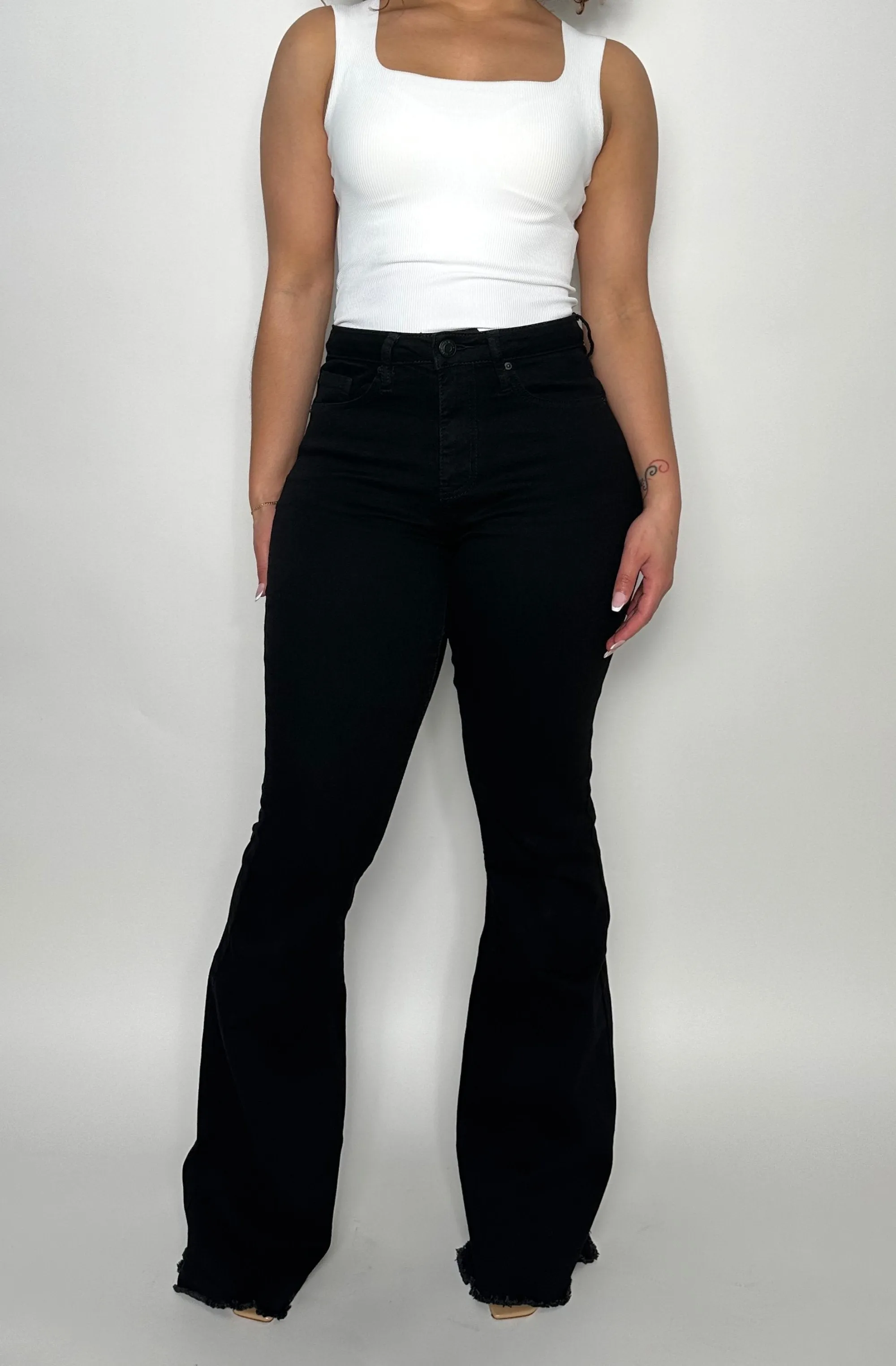 Basic High-Rise Flare Jean (Long Inseam)