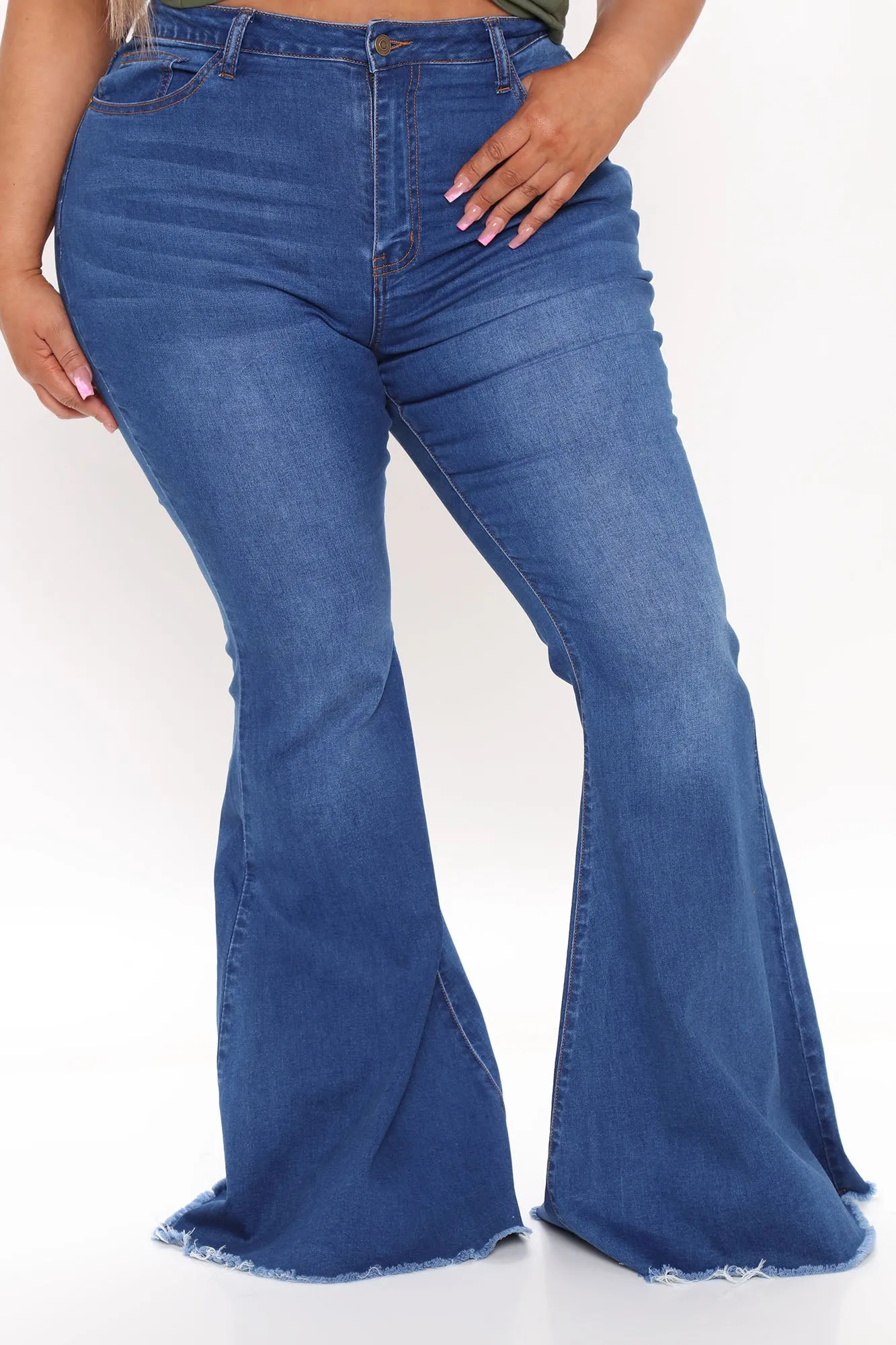 Be Still My Beating Heart Flare Jeans - Medium Blue Wash