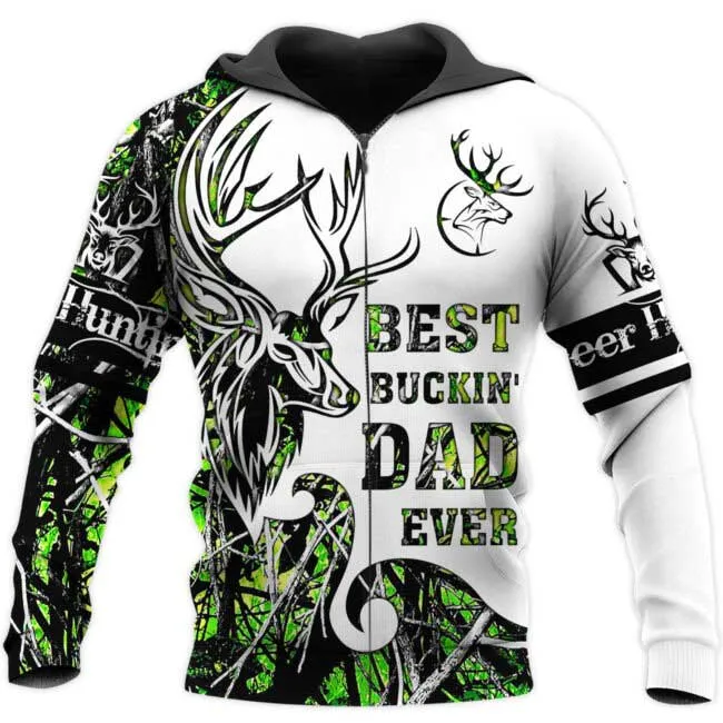 Best Buckin’ Dad Ever 3D All Over Printed Shirts, 3D Sweatshirt For Hunting Dad, Deer Hunting Dad Clothing