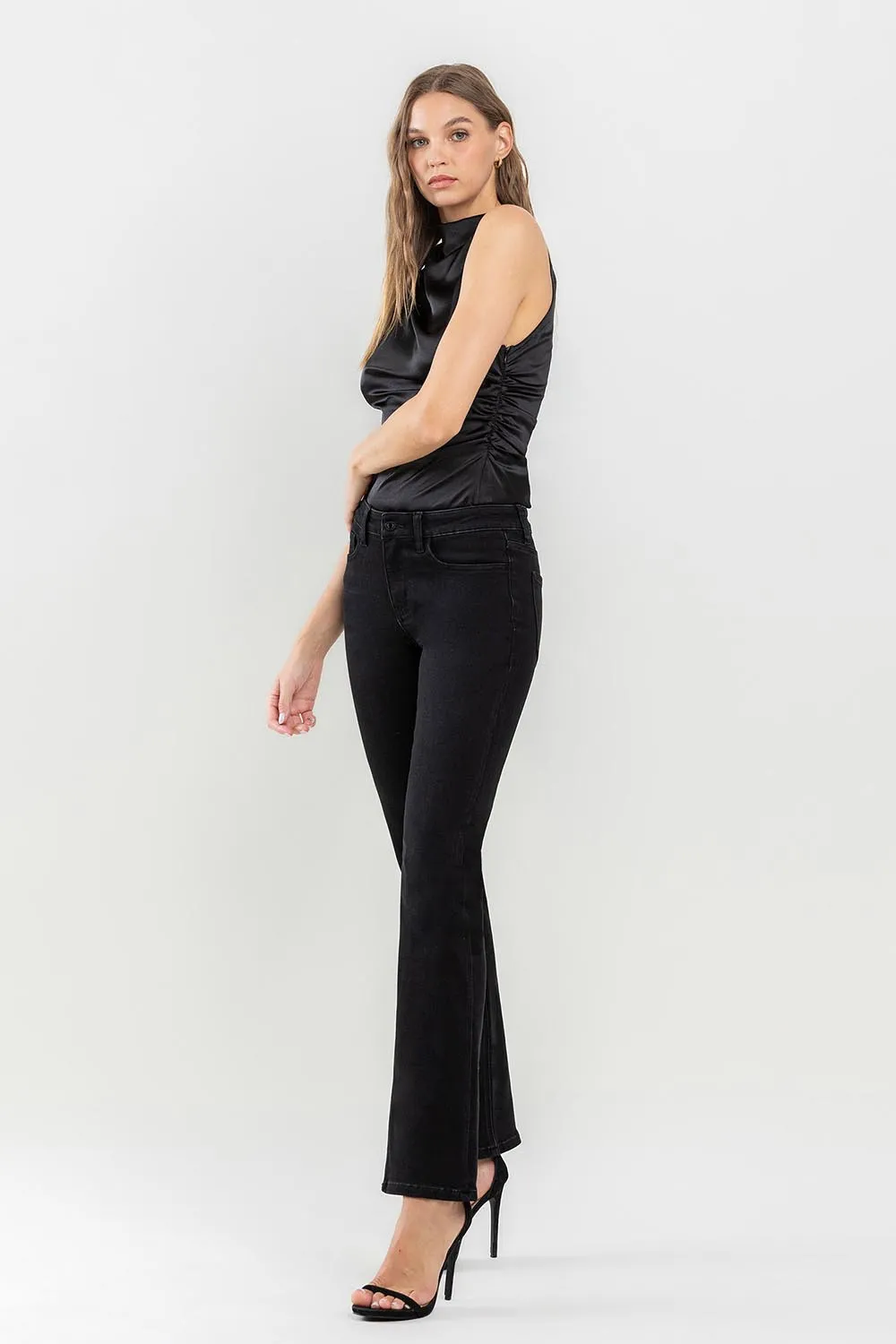 Black Mid Rise Bootcut Jeans