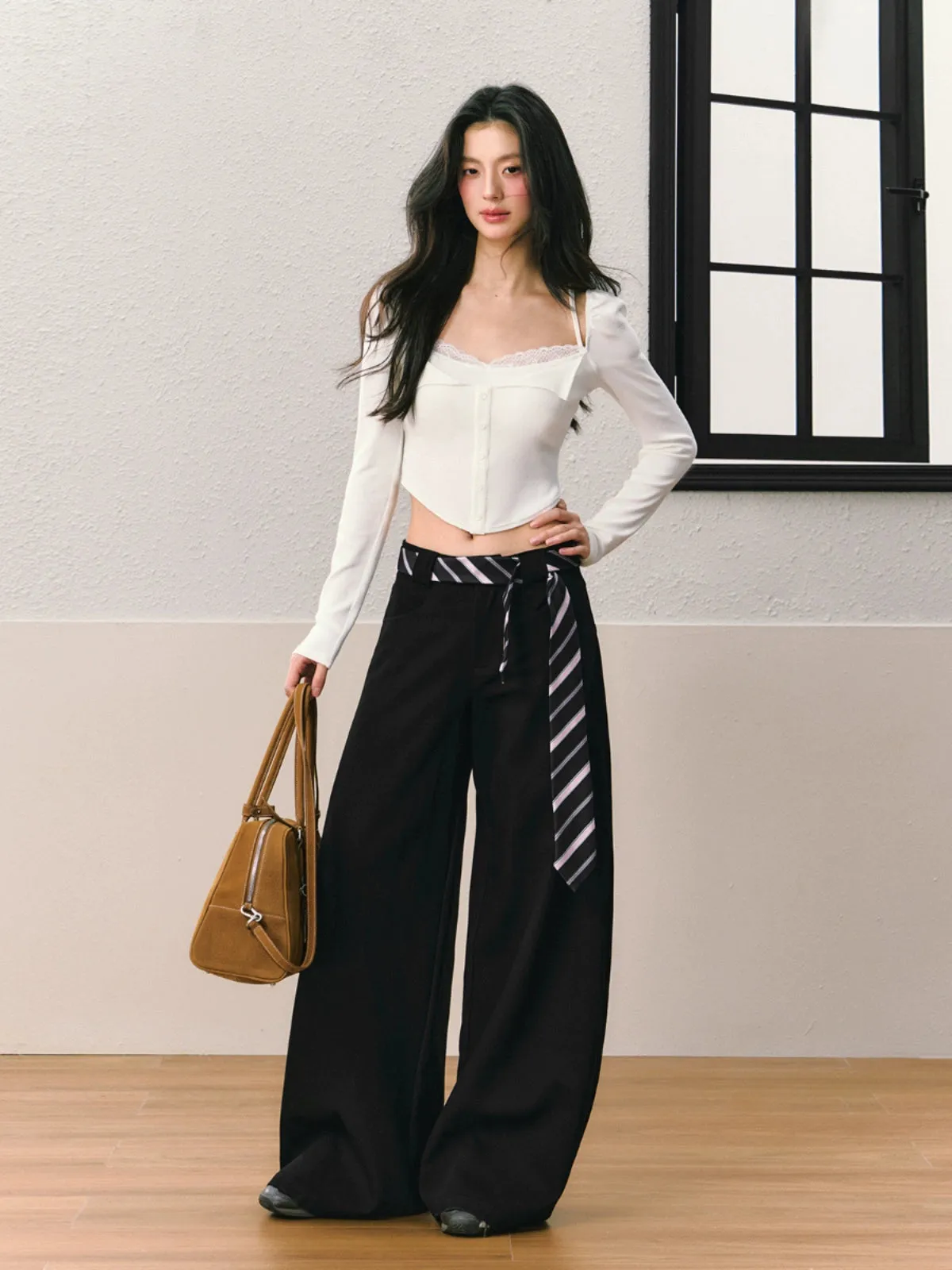 Black Wide-Leg Pants