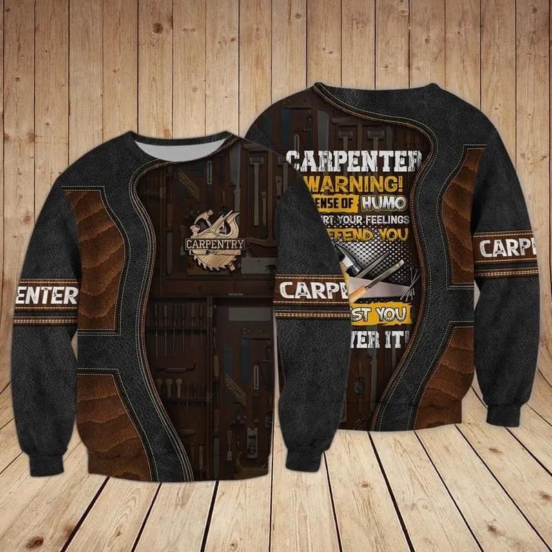 Carpenter Tool Pattern 3D All Over Printed Sweatshirt, Christmas Gift for Dad Boyfriend