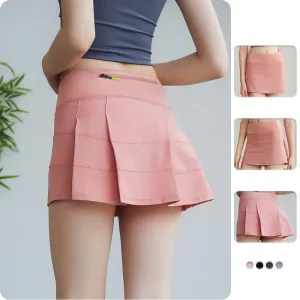 Cloud Hide Pockets Yoga Skirts Sexy High Waist Athletic Quick Dry Women Casual Sports Gym Tennis Golf Running Pleated Skort