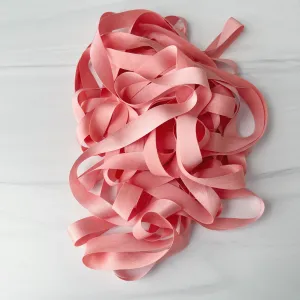 Coral - 1/2” Bias Cut Silk Dual Texture Ribbon - 10 yards