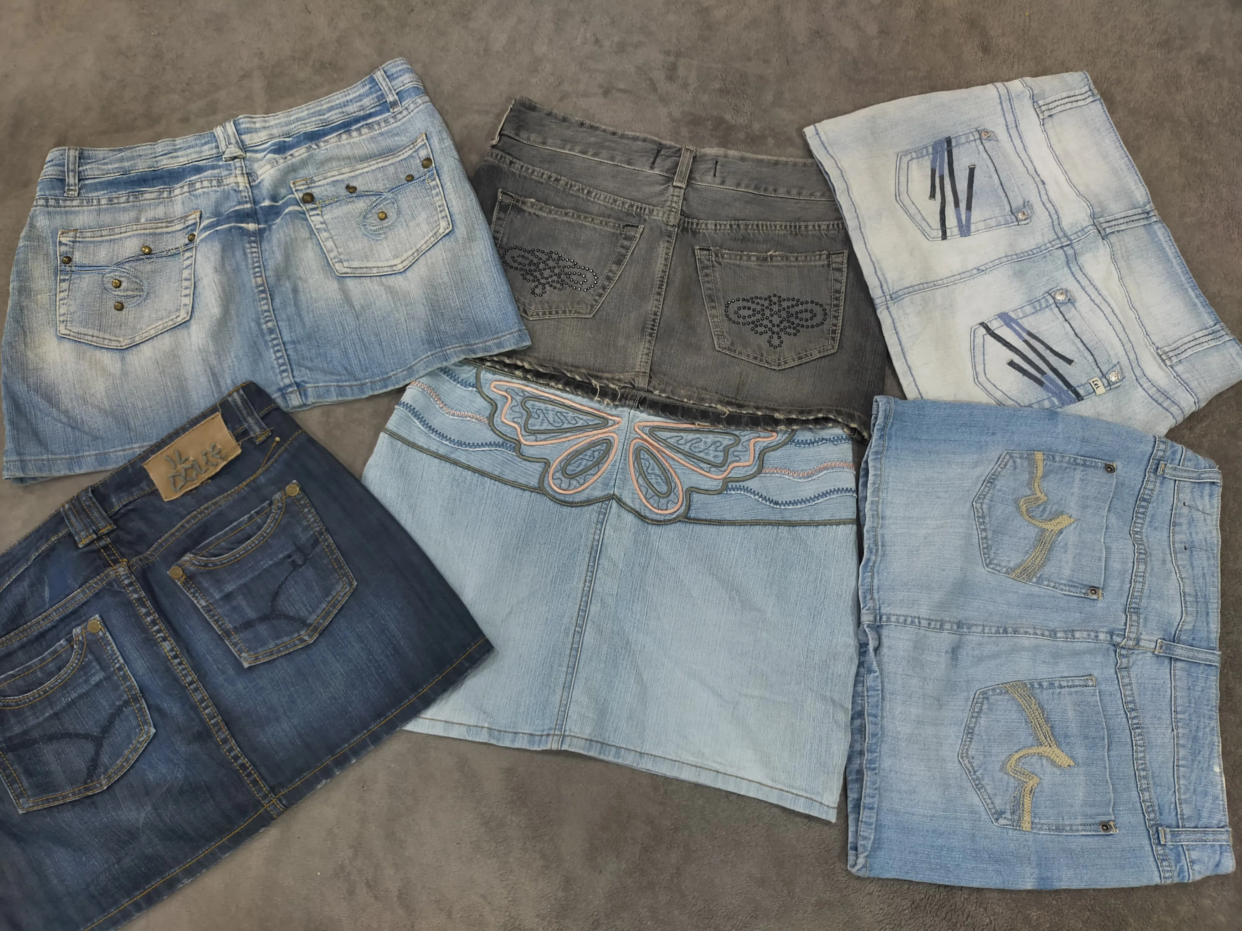 CR2072 Y2K Denim Skirts - 12 Pcs