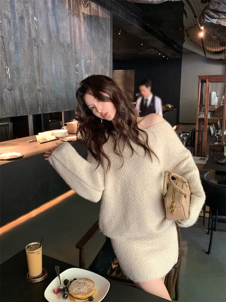 [Dating] Knitted Sweater   Knitted Skirt Set