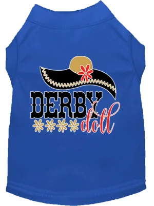 Derby Doll Screen Print Dog Shirt Blue Sm