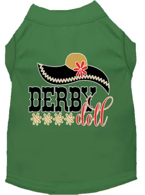 Derby Doll Screen Print Dog Shirt Green Xs