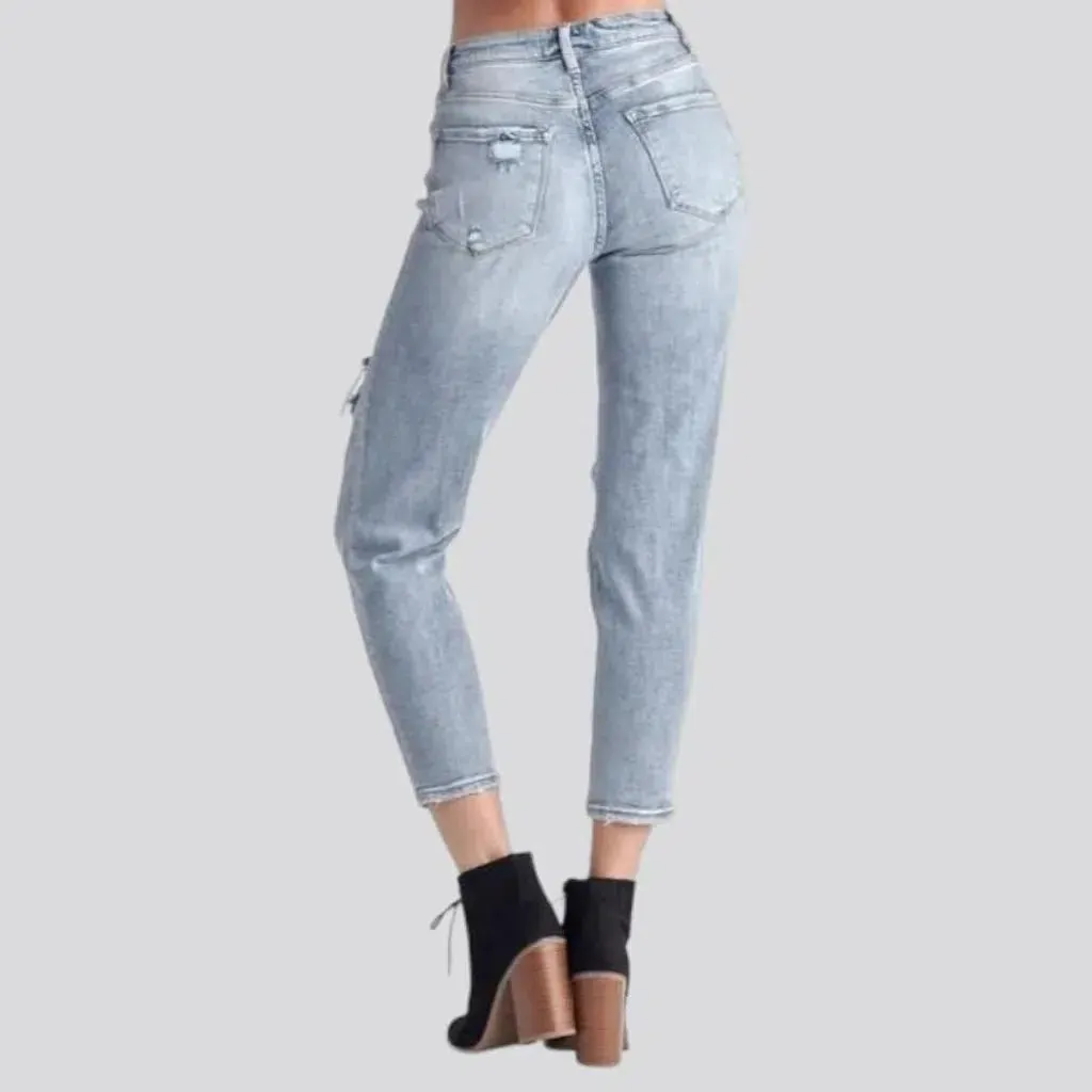 Distressed street jeans
 for ladies