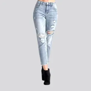 Distressed street jeans
 for ladies