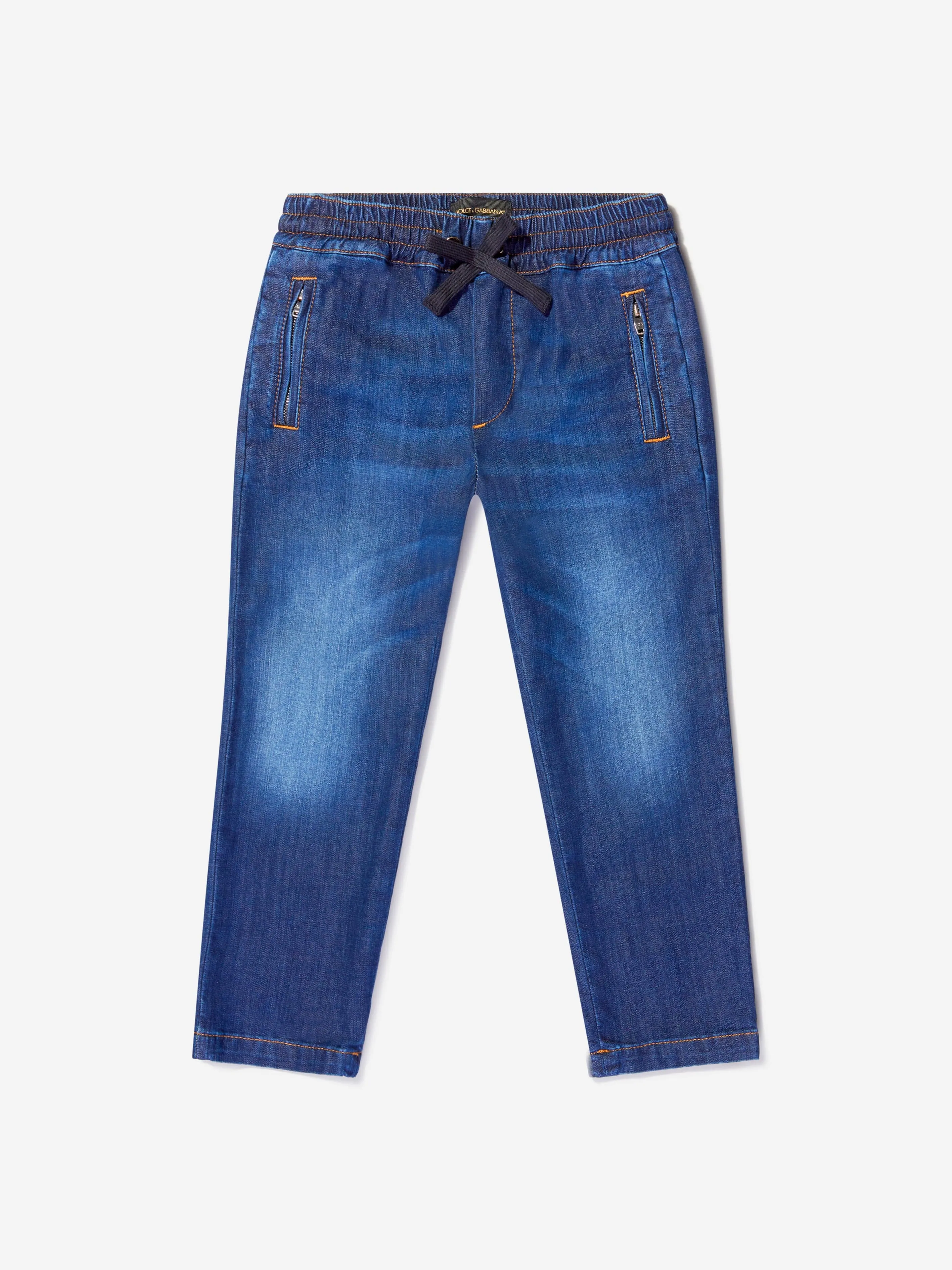 Dolce & Gabbana Boys Cotton Stretch Denim Sporty Jeans