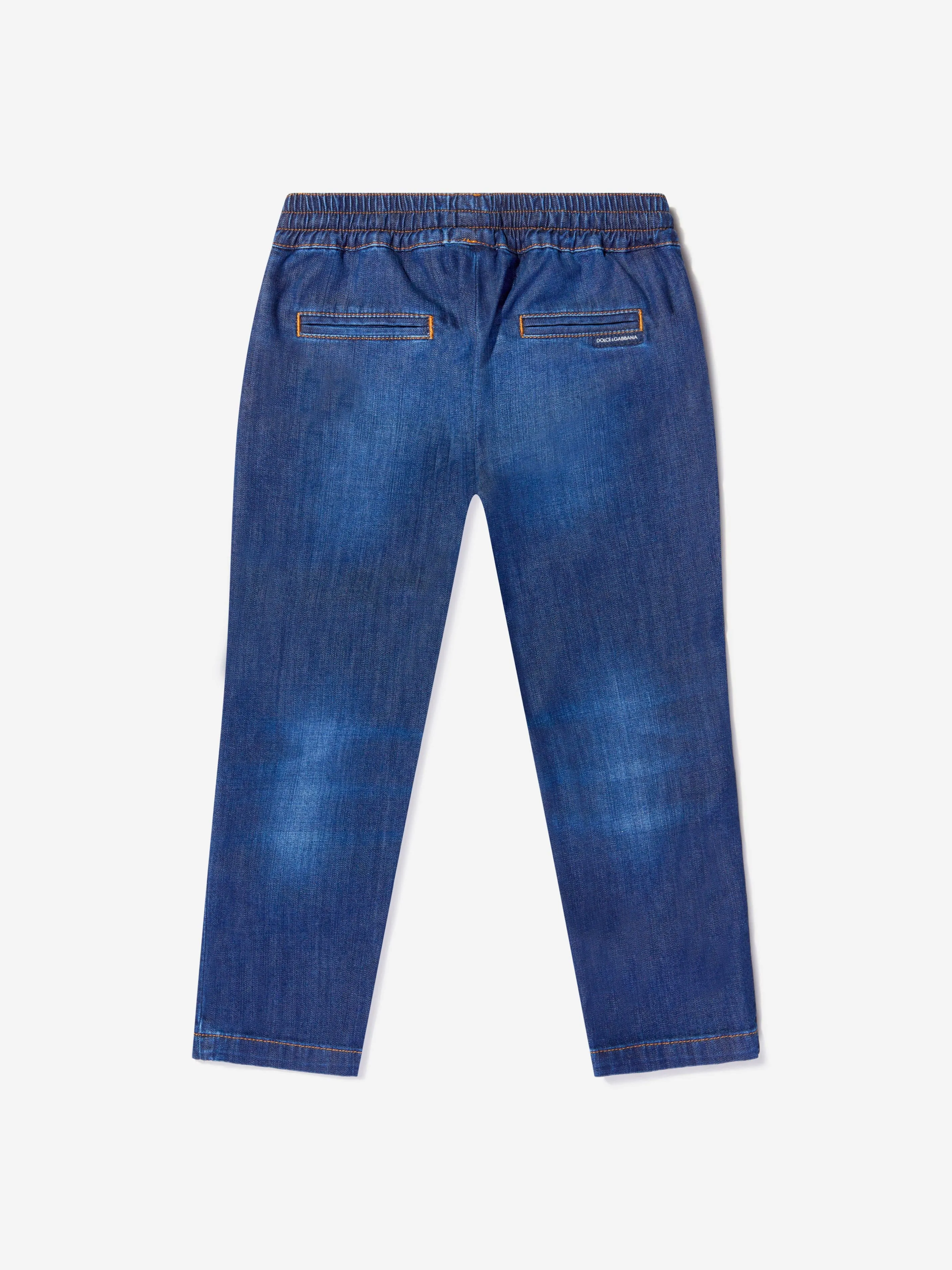 Dolce & Gabbana Boys Cotton Stretch Denim Sporty Jeans