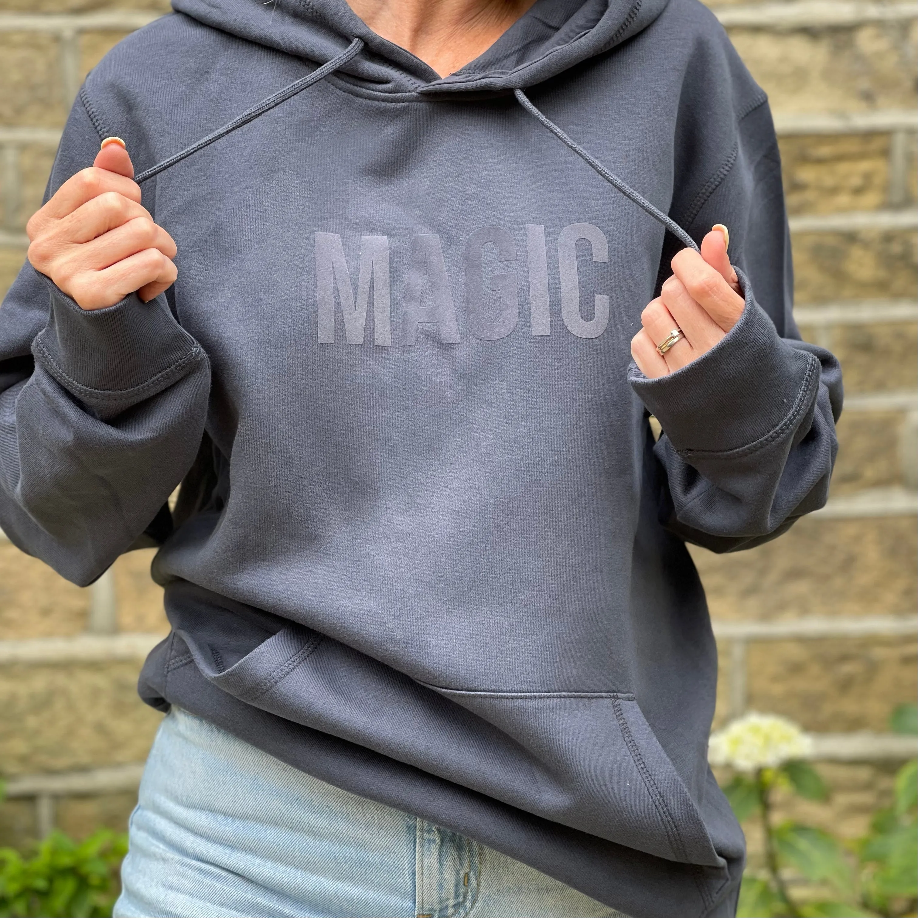 Faded Black Unisex One Word Hoodie