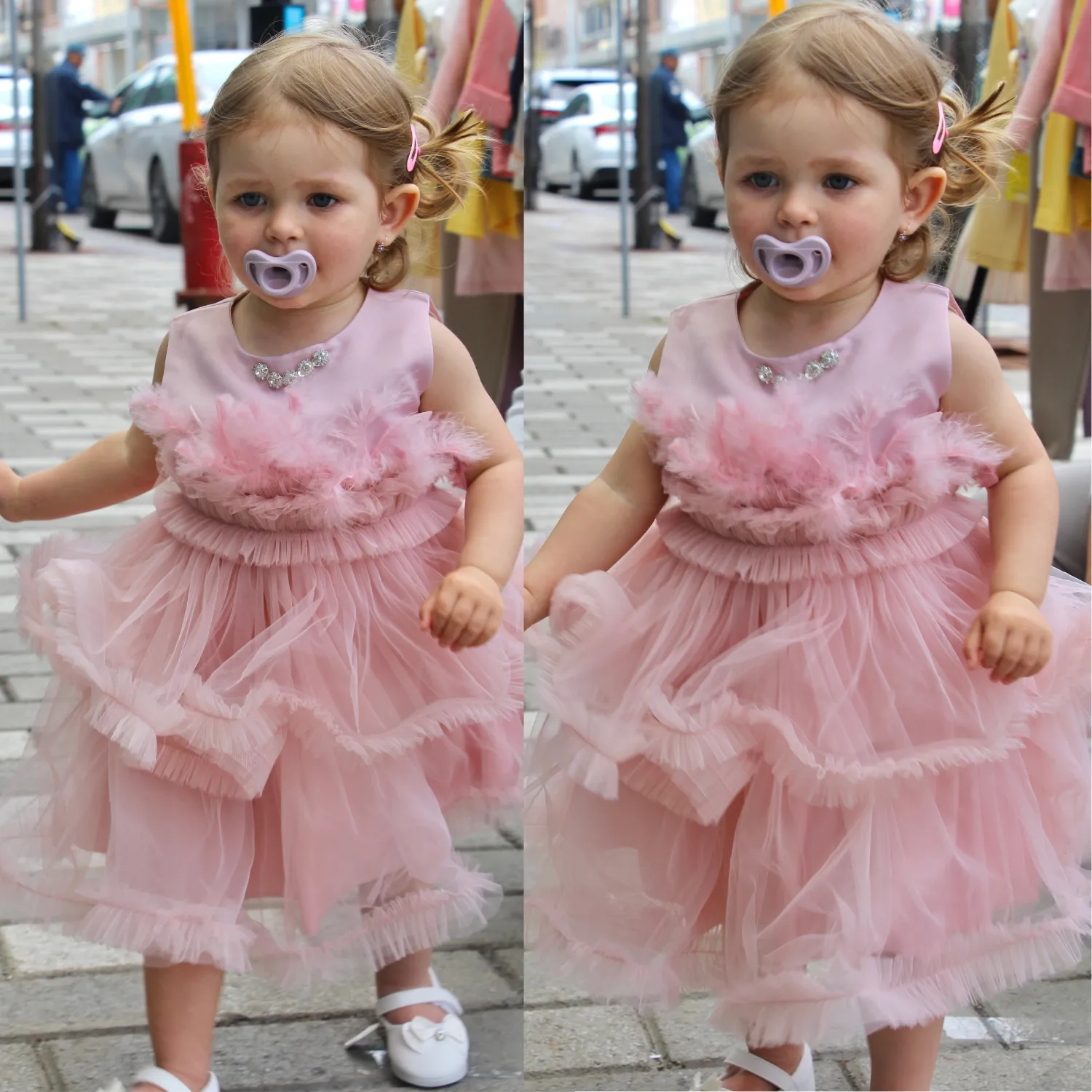 Feathers & Frills Baby Dress