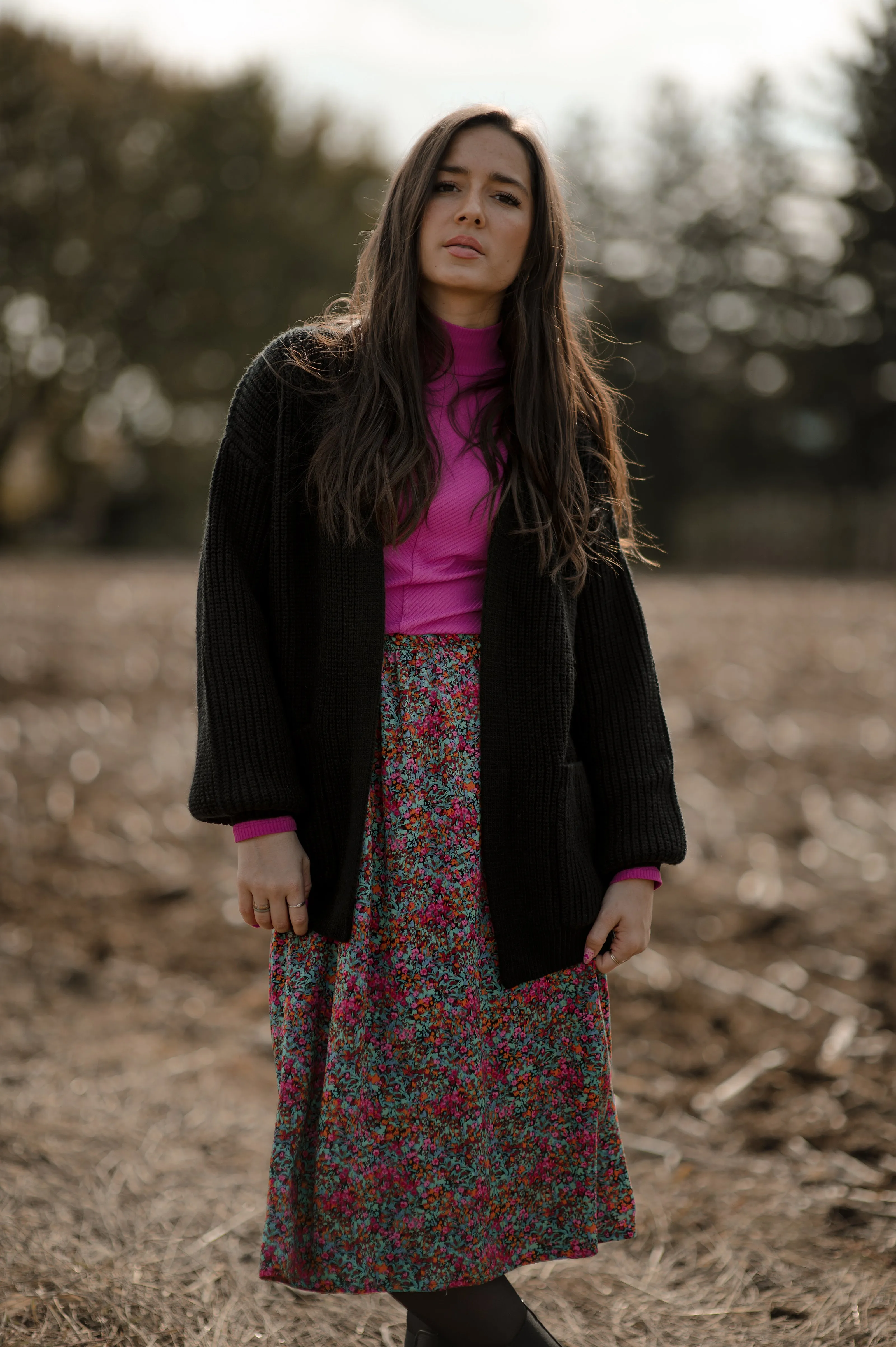 Floral midi skirt