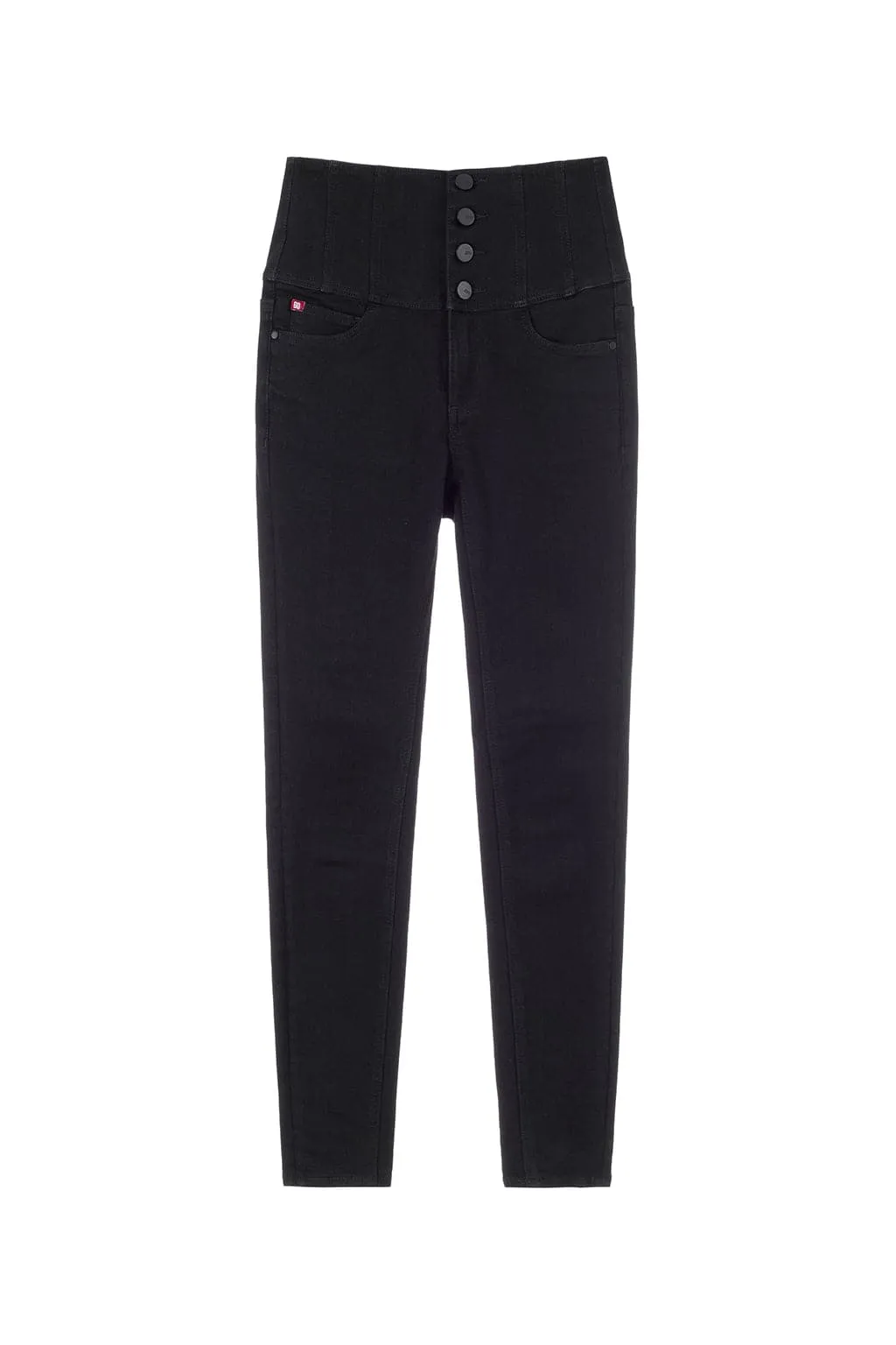 Four Buttons Super High-Rise Skinny Jeans