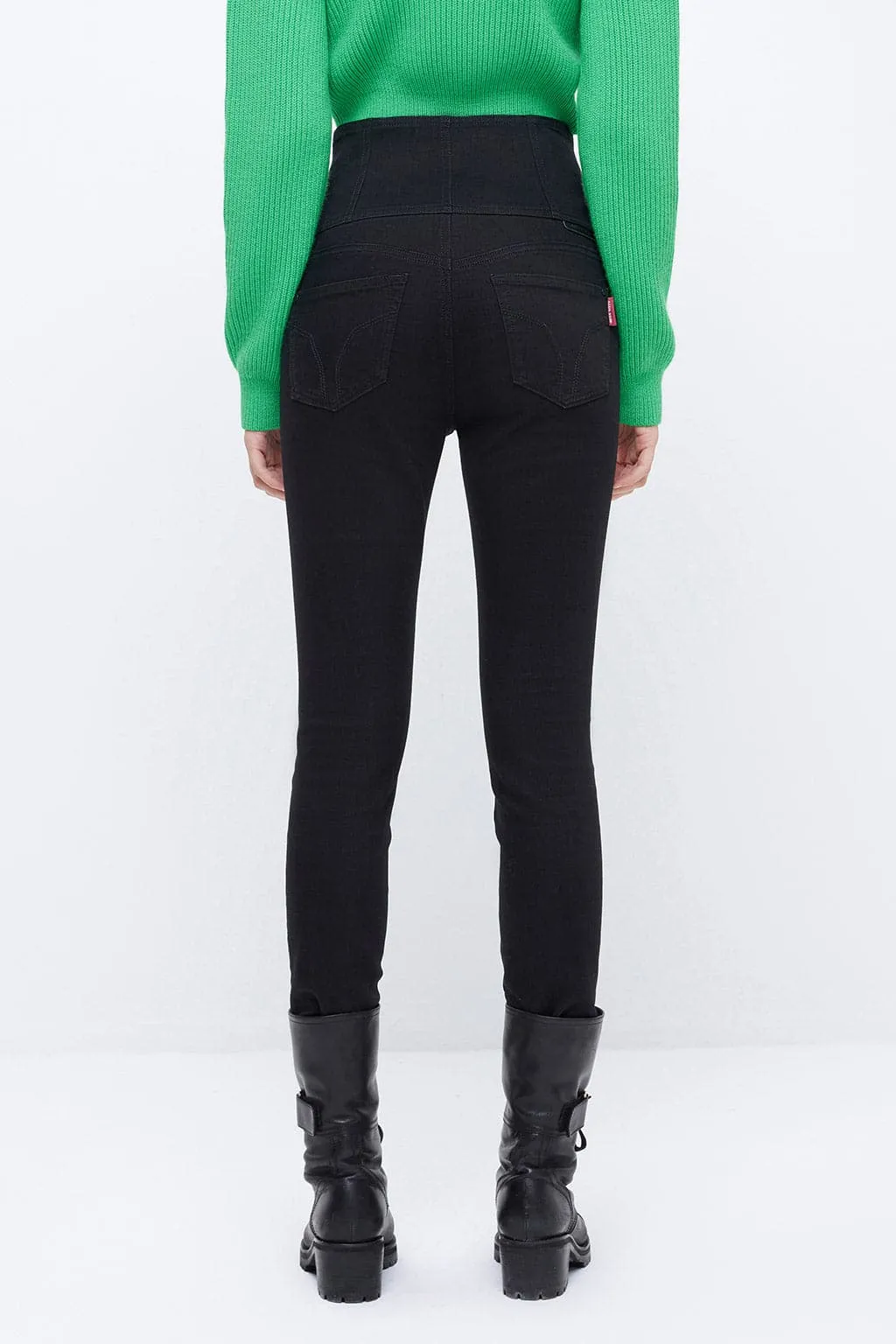 Four Buttons Super High-Rise Skinny Jeans