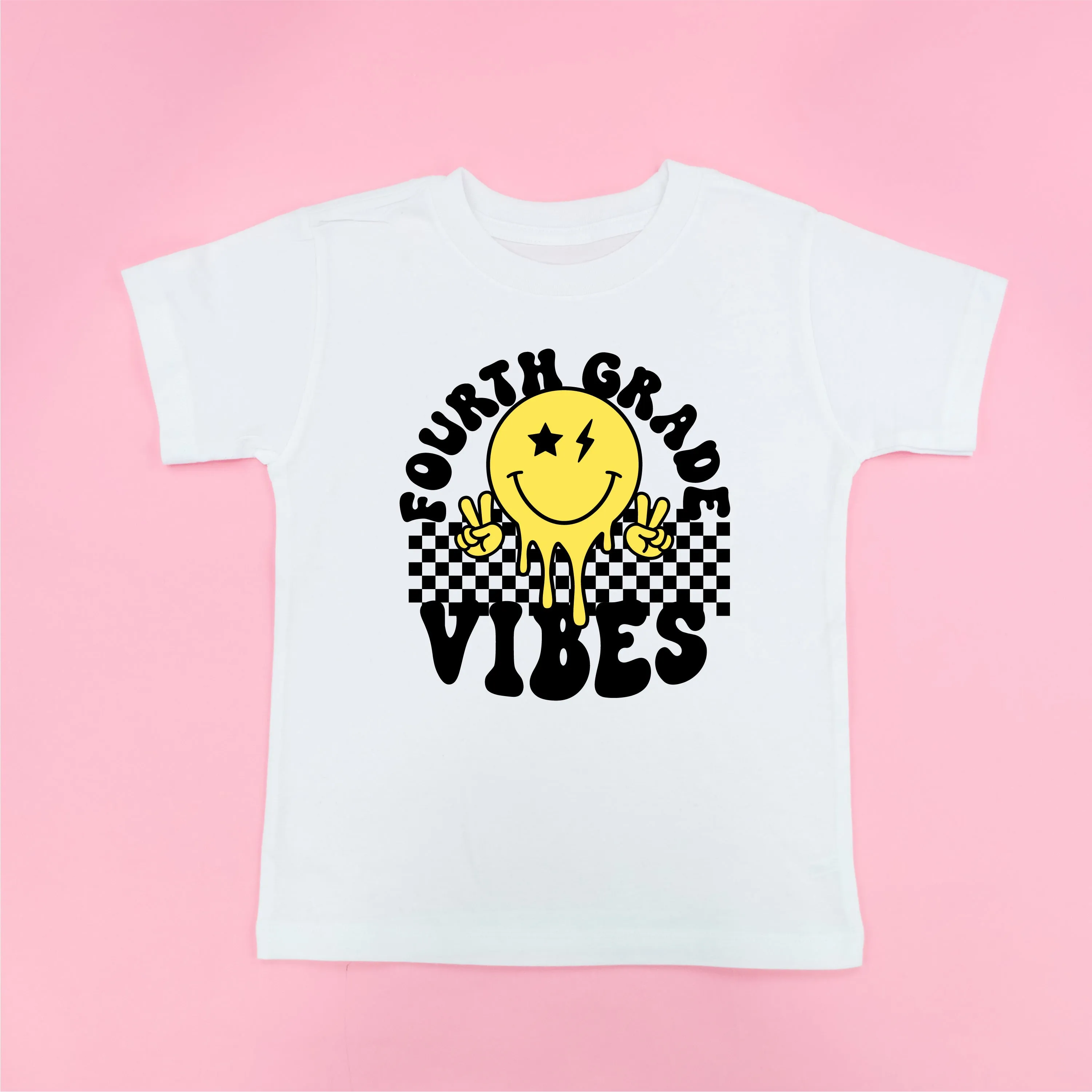 Fourth Grade Vibes - Peace Smiley - Short Sleeve Child Shirt