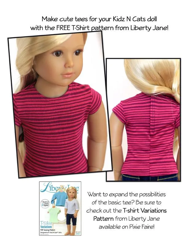 Free T-Shirt Pattern for Kidz N Cats Dolls