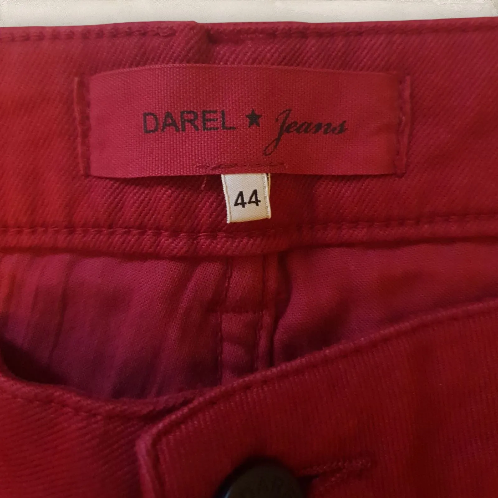 Gerard Darel Red Stretch Straight Leg Jeans UK 16 US 12 EU 44