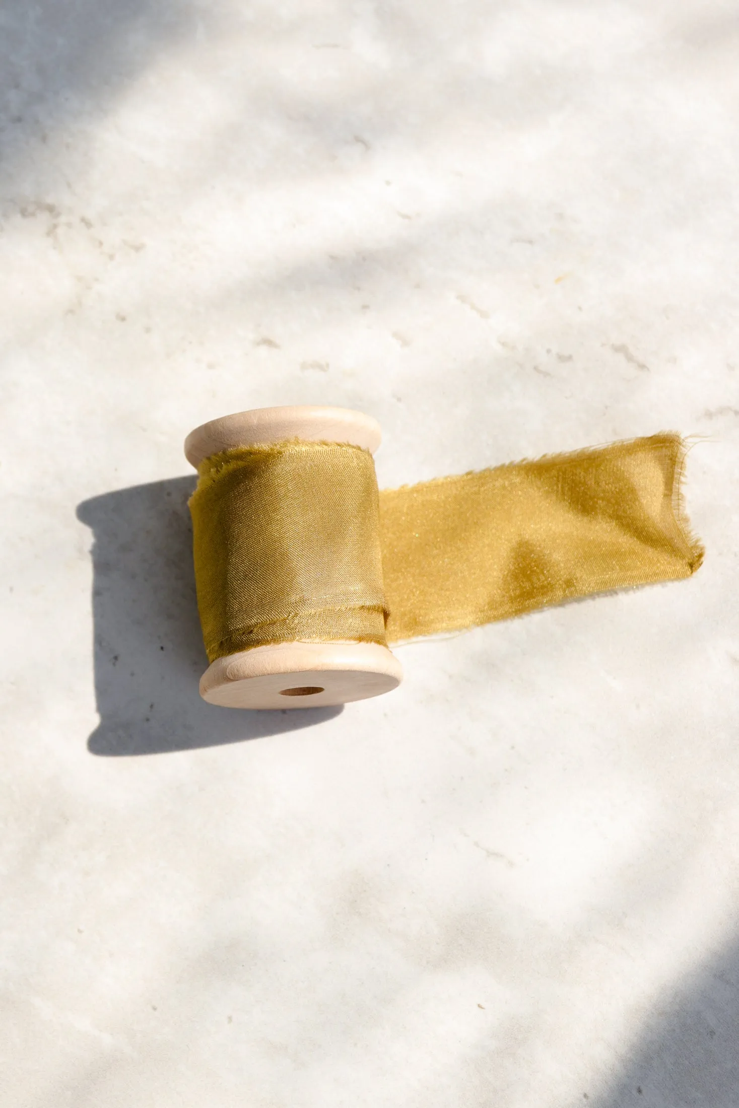 Gold Plant Dyed Silk Ribbon