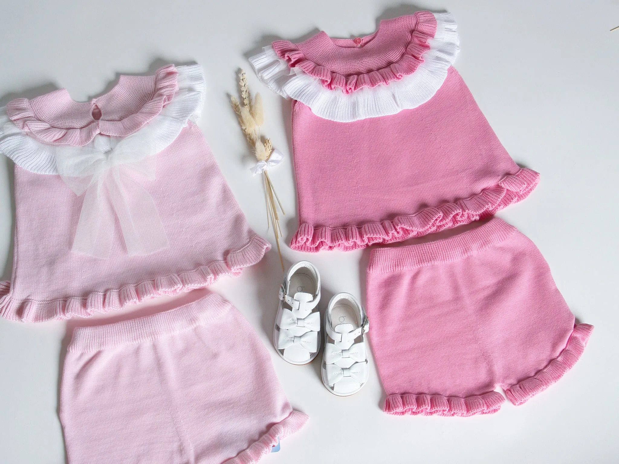 Granlei pink frill collar short set