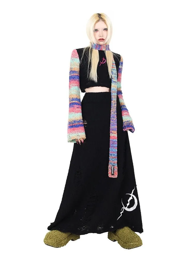 Hole Knitted Wool Mopping Skirt【s0000000280】