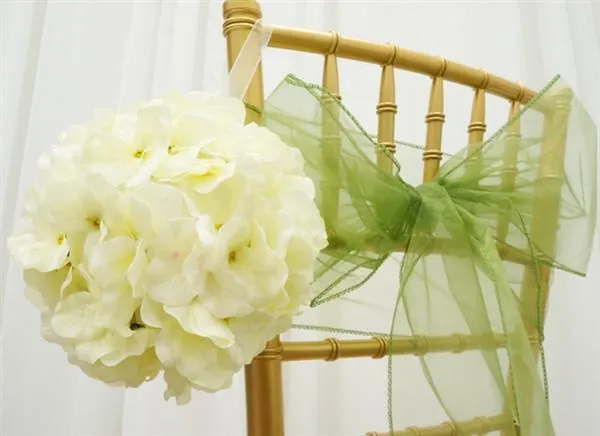 Hydrangea Kissing Ball Artificial Silk Flowers - Cream - 4 pack