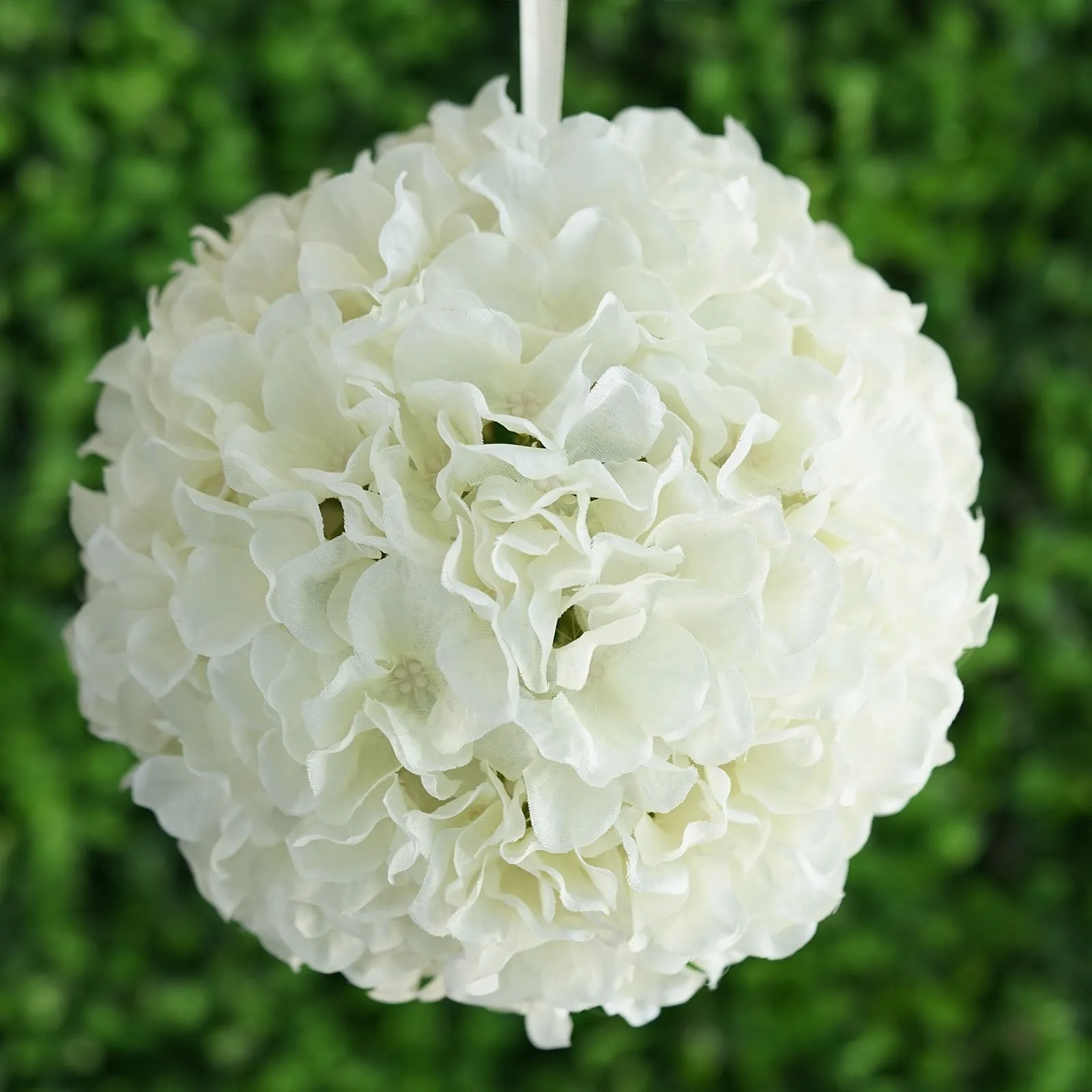 Hydrangea Kissing Ball Artificial Silk Flowers - Cream - 4 pack