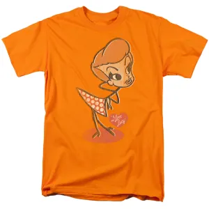 I Love Lucy Vintage Doll Mens T Shirt Orange