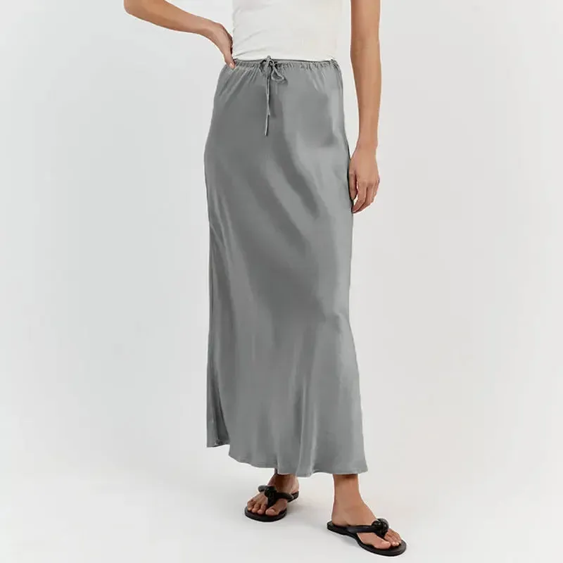 Kelara - Elegant satin maxi skirt