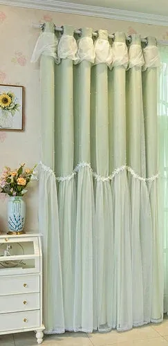 Korean Princess Curtains for Living Dining Room Bedroom Cloth Gauze Integration New  Luxury Girl Window Blackout Customize