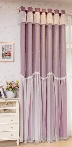 Korean Princess Curtains for Living Dining Room Bedroom Cloth Gauze Integration New  Luxury Girl Window Blackout Customize