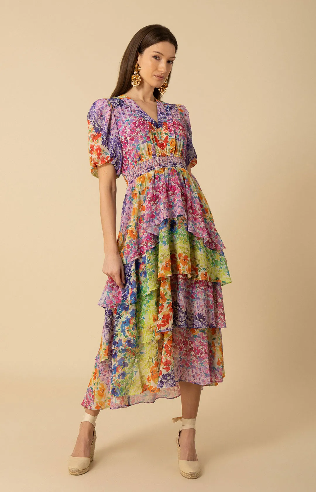 Lainey Tiered Chiffon Dress