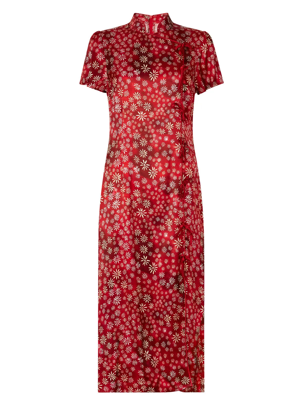 Leia Red Constellation Print Midi Dress