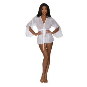 Magic Silk Modern Romance Short Robe Black L/XL