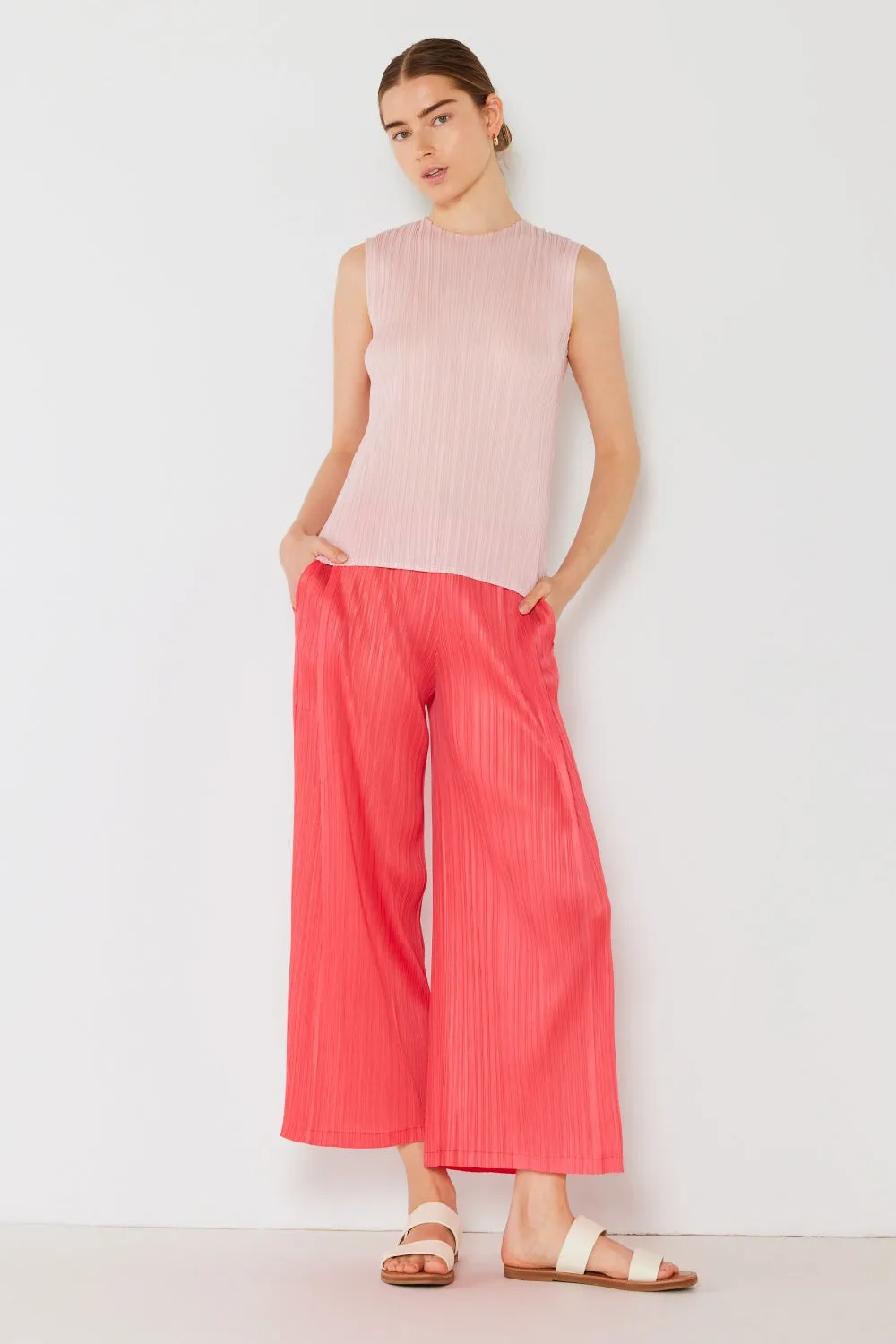 Marina West Swim Pleated Wide-Leg Pants with Side Pleat Detail