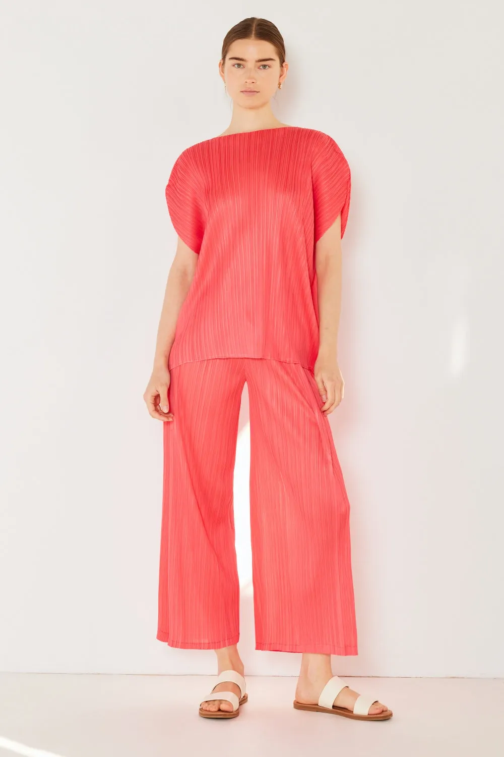 Marina West Swim Pleated Wide-Leg Pants with Side Pleat Detail