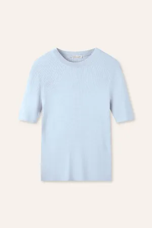 MONA silk-blended top (Light blue)