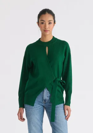 Open Front Mock Neck Wrap Jumper