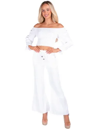 'Paloma' Flare Pants White