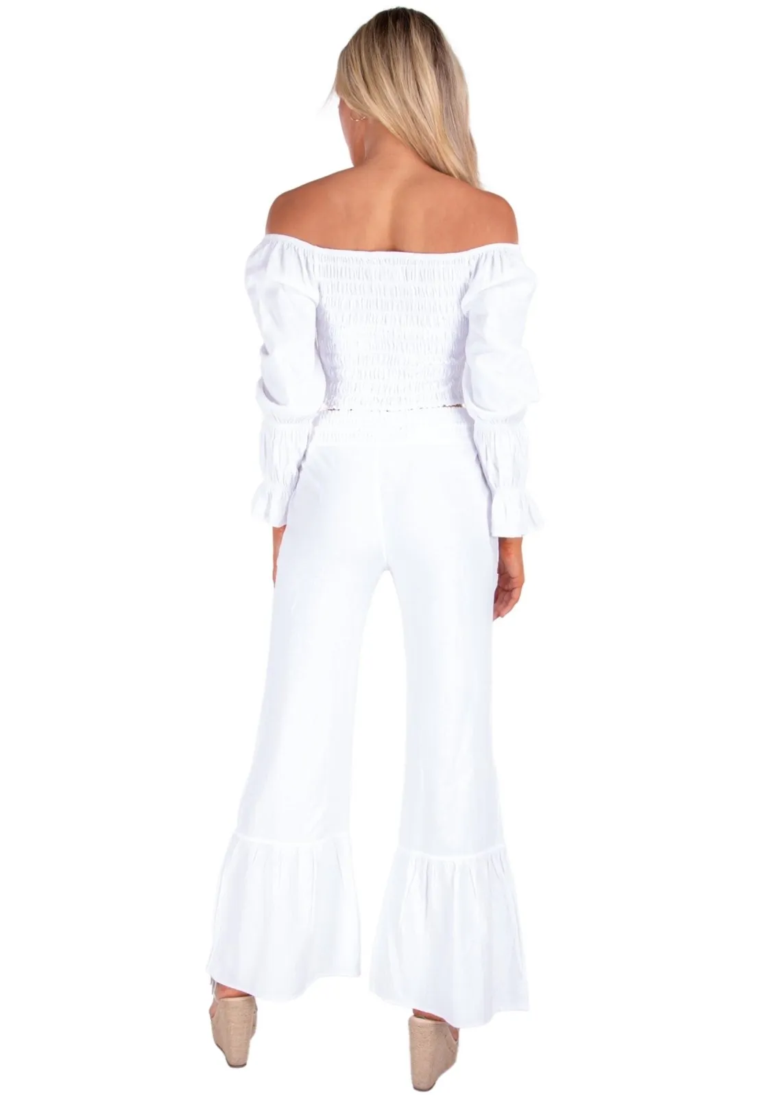 'Paloma' Flare Pants White