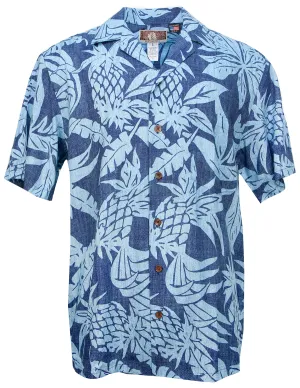 Pineapple Twist Mens Shirt in Blue