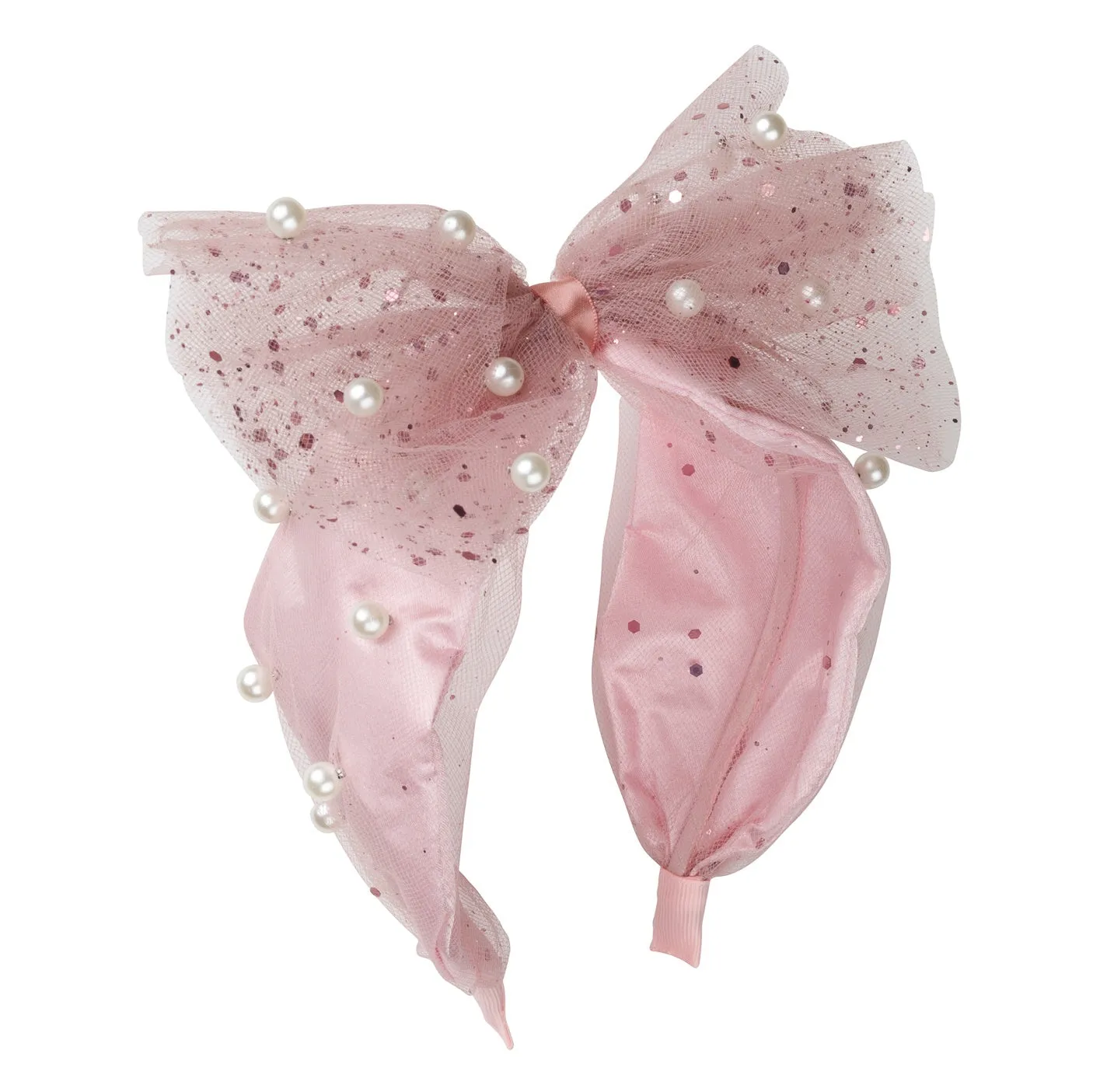 Project 6 Tulle Pearl Headband -Blush